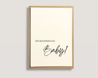 Wir bekommen ein Baby Karte | Schwangerschaft verkünden | Karte Schwangerschaft Baby