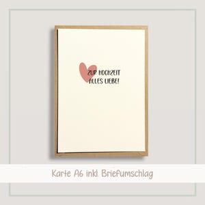 Zur Hochzeit alles Liebe Karte | Hochzeitskarte mit Briefumschlag