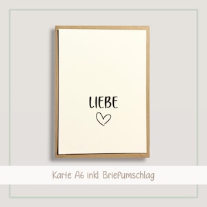 Karte Liebe | Herz Liebe Freundschaft Karte mit Briefumschlag