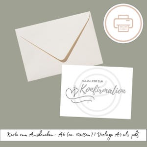 Konfirmationskarte zum Ausdrucken, druckbares Last Minute Geschenk | Druckvorlage, Printables Geschenk zur Konfirmation