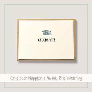 Geschafft Karte | Glückwunsch zum Abi, bestandene Prüfung Karte mit Briefumschlag
