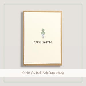 Karte zum Schulanfang | Einschulungskarte mit Briefumschlag