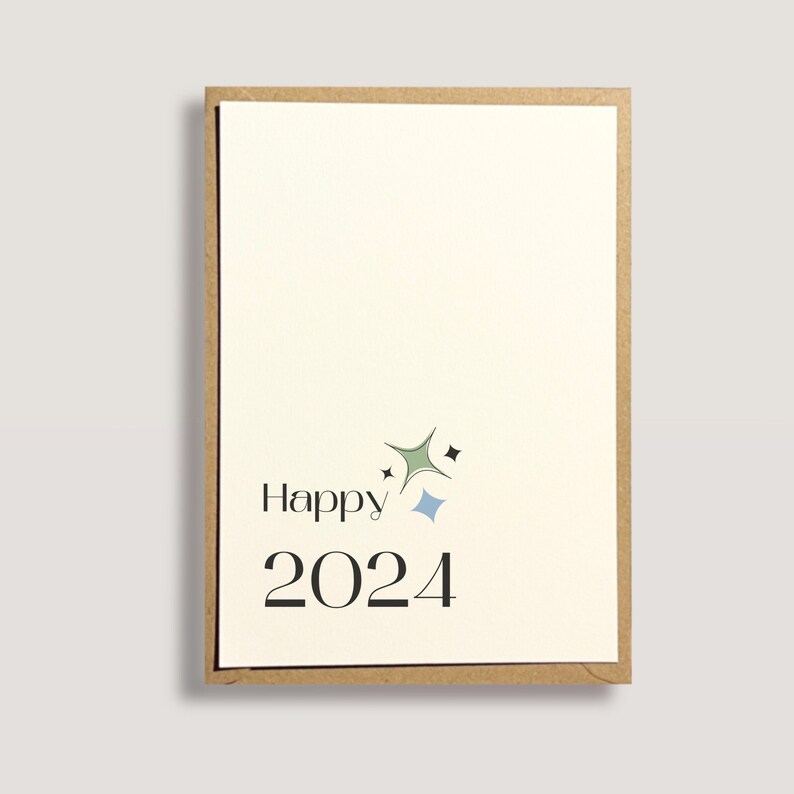 Happy 2024 Karte Neujahrskarte Neujahrsgrüße Karte Mit Etsy