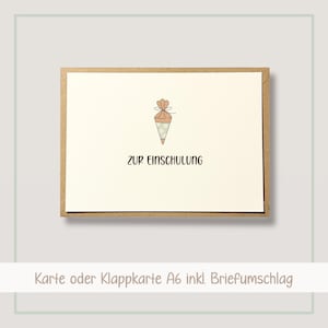 Karte Einschulung | Schulbeginn, Schulanfang Karte mit Briefumschlag