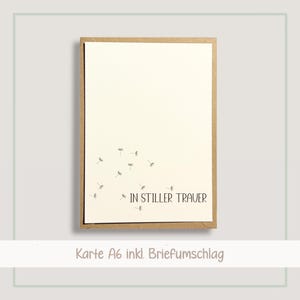 Karte In stiller Trauer | Trauerkarte mit Briefumschlag