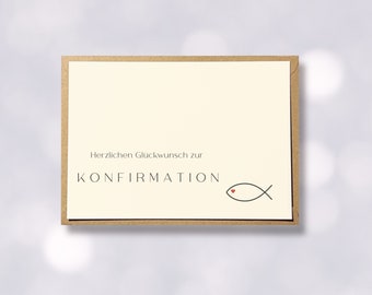 Karte zur Konfirmation, Konfirmationskarte, Glückwunschkarte zur Konfirmation