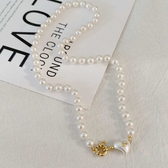 Vivienne Westwood Heart Pearl Necklace Choker - Etsy