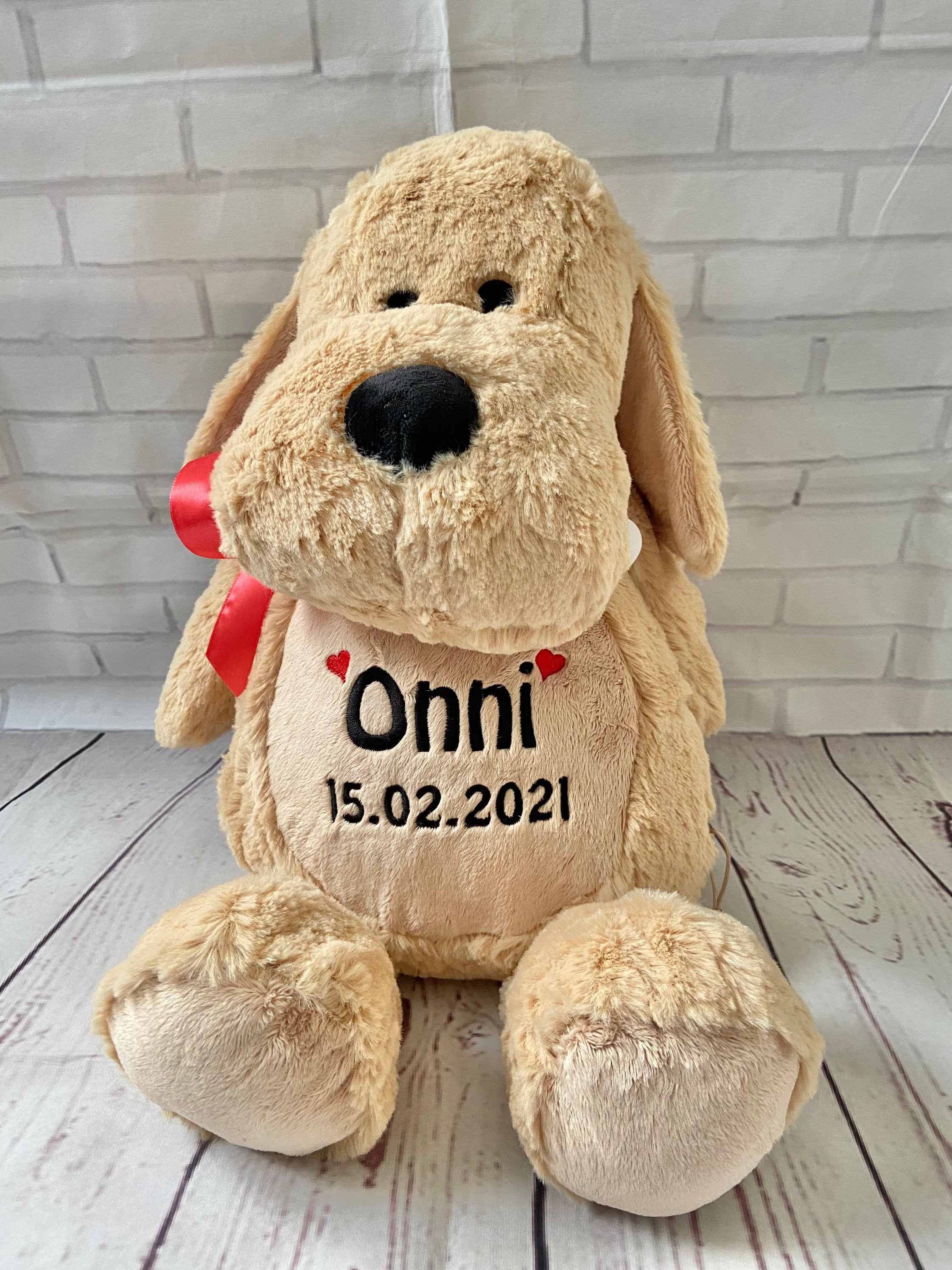 Personalised Embroidered Dog Teddy Bear Soft Toy New Baby Etsy