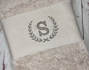 Personalised Embroidered Monogram Letter Bath Towel