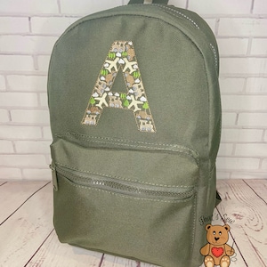 Sac à dos personnalisé pour tout-petits enfants, broderies de voitures, avions, train cartable, sac à dos