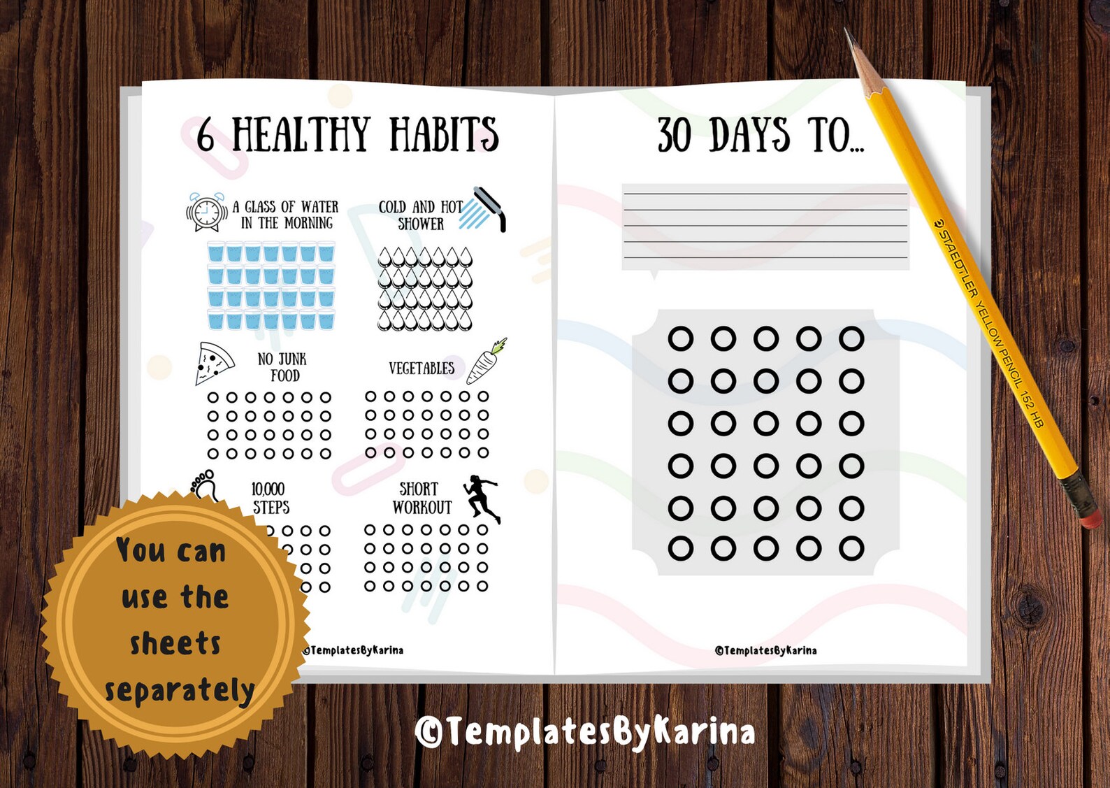 Printable Trackers PDF planner Ready to Print trackers A4 Etsy