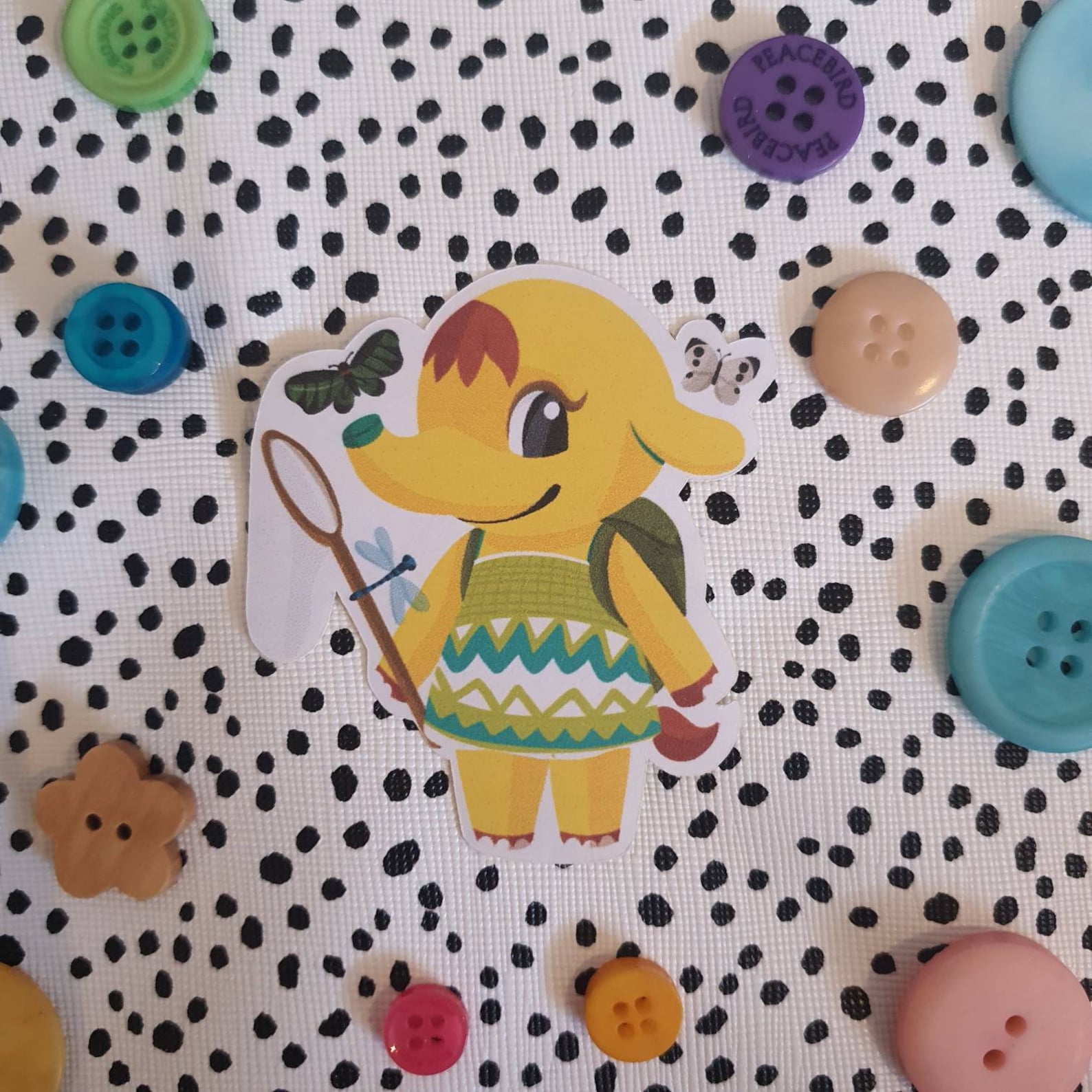 Eloise elephant animal crossing stickers catching butterflies Etsy