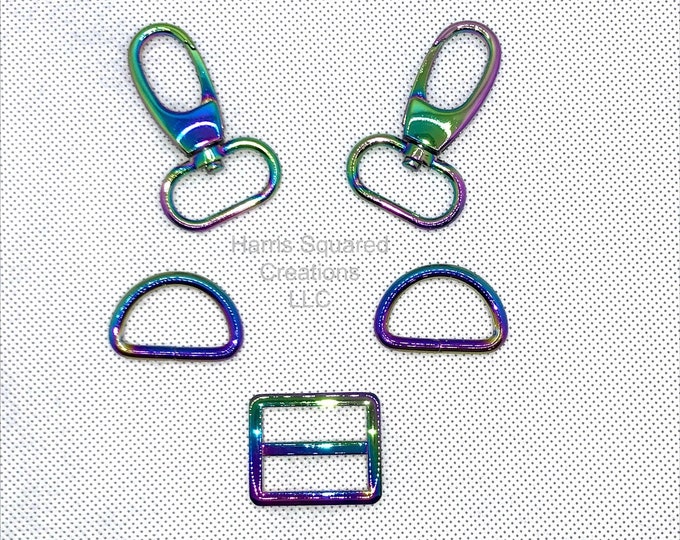 Premium Quality Purse & Bag Hardware Kits ~ Slider~ D Rings ~ Swivel Lobster Clasps ~ Triangle Connectors- 5 piece sets for H2O To Go bag