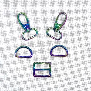 Premium Quality Purse & Bag Hardware Kits ~ Slider~ D Rings ~ Swivel Lobster Clasps ~ Triangle Connectors- 5 piece sets for H2O To Go bag