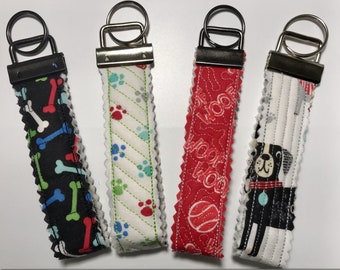 Quilted Key Fob, Keychain Wristlet