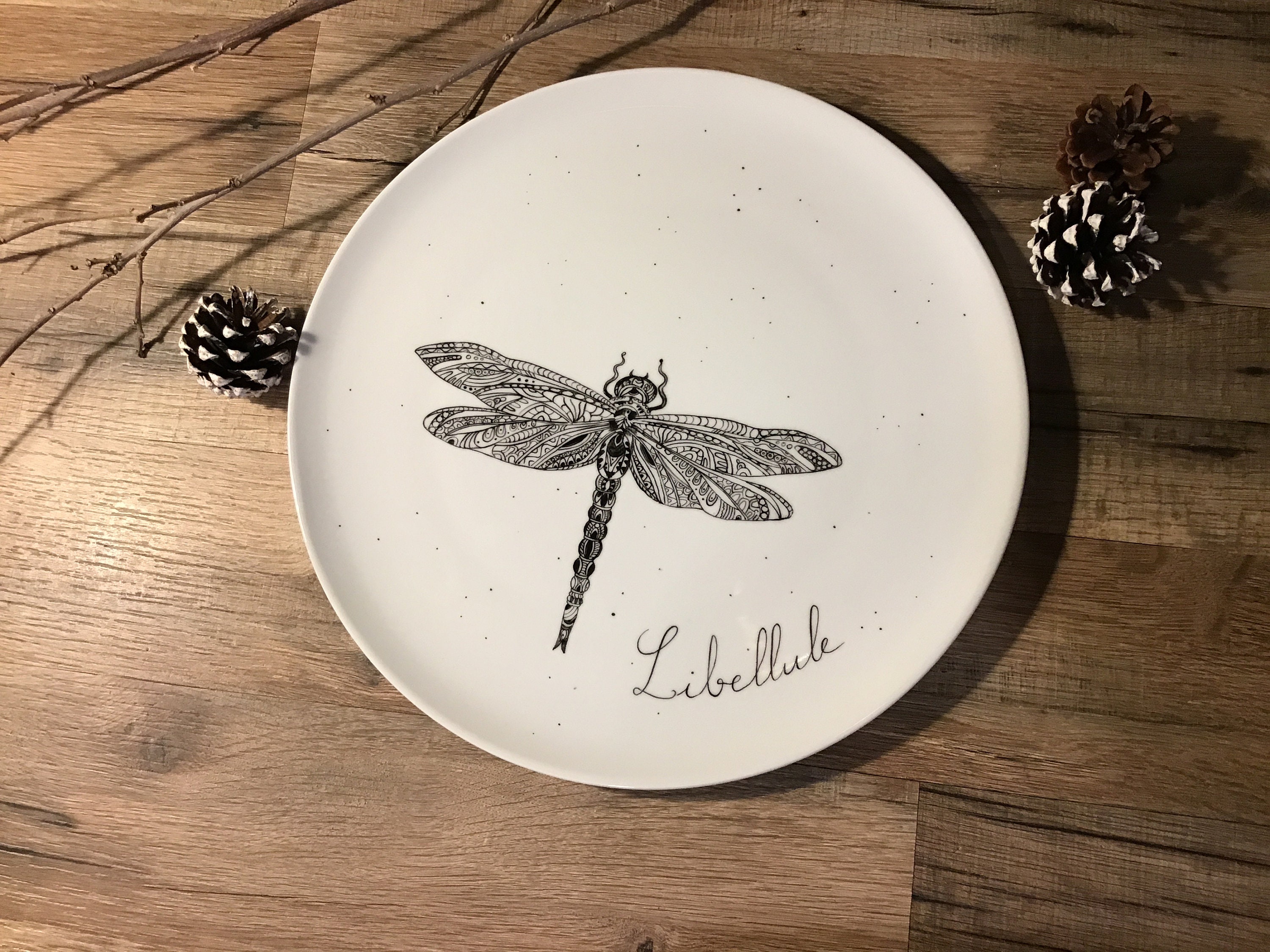 Plat Porcelaine «Libellule