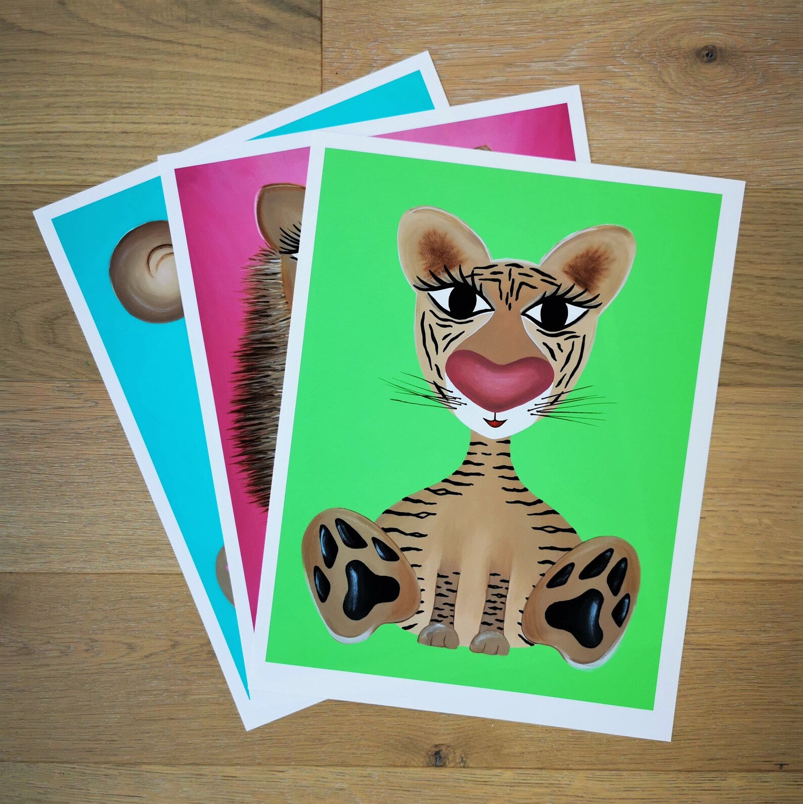 The Tiger Art Print Wall decoration Art for Kids Cute Etsy