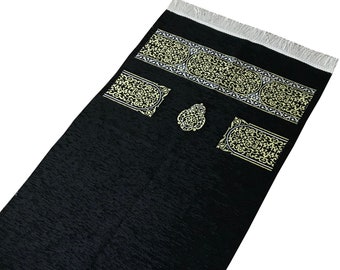 Kaaba Pattern Prayer Rug | Kaaba Kiswah Prayer Mat | Musallah | Embroidered  Janamaz | Masjid al Haram Sajjada -  Prayer Mat  with Gift Bag