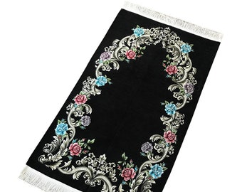 Traditional Uyghur Patterned Prayer Rug | Large Size Mat / Janamaz - (125 x 67 cm) - Made in Turkey