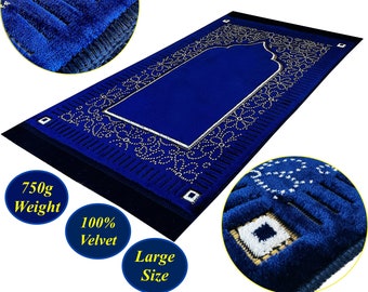 Nowy dywanik modlitewny w stylu Mihrab Velvet (750g) - Duża mata modlitewna / Janamaz - | Rozmiar: 110 x70 cm - Wyprodukowano w Turcji
