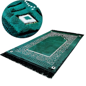 New Mihrab Style Velvet Prayer Rug (750g)-Large Prayer Mat / Janamaz |  Size: 110 x70 cm - Made in Turkey