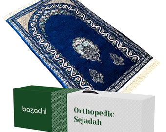 Mihrab Style Original Padded (Cushioned) Large Prayer Rug (1.5kg) Sajadah with Tasbih - %100 Satisfaction & Free Gift Box