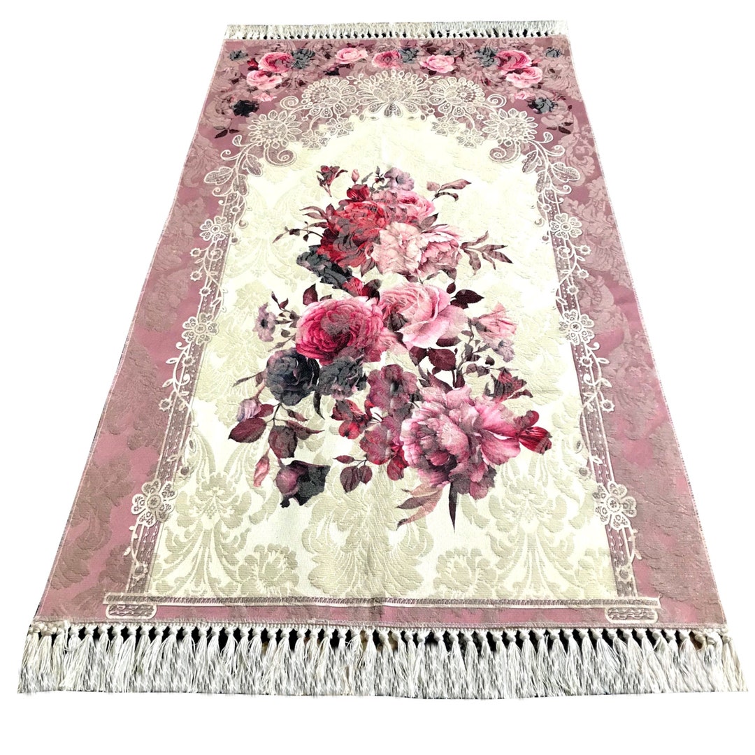 Bazachi Digital Floral Cotton Prayer Rug adultlarge Prayer Etsy UK