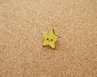 Kawaii Star Pin, Gold Astronomy Enamel Pin