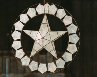 Farol navideño filipino tradicional blanco Capiz Parol - SIN PARPADEO NI DESTELLO