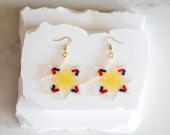 Philippine Capiz Parol Filipino Christmas Lantern Inspired Earrings Sampabell