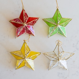 Capiz Star Ornaments Etsy
