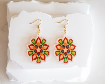 Philippine Capiz Parol Filipino Christmas Lantern Inspired Earrings Sampabell