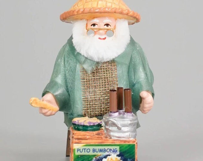 Filipino Santa with Puto Bumbong Christmas Ornament