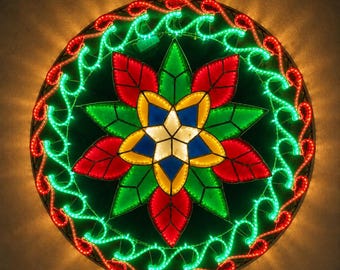LED-Sondermodell mit Ring Capiz Parol Weihnachtslaterne Philippinen | SC6