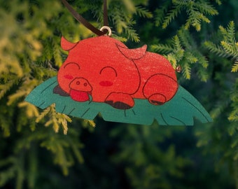 Filipino Lechon Wooden Christmas Ornament