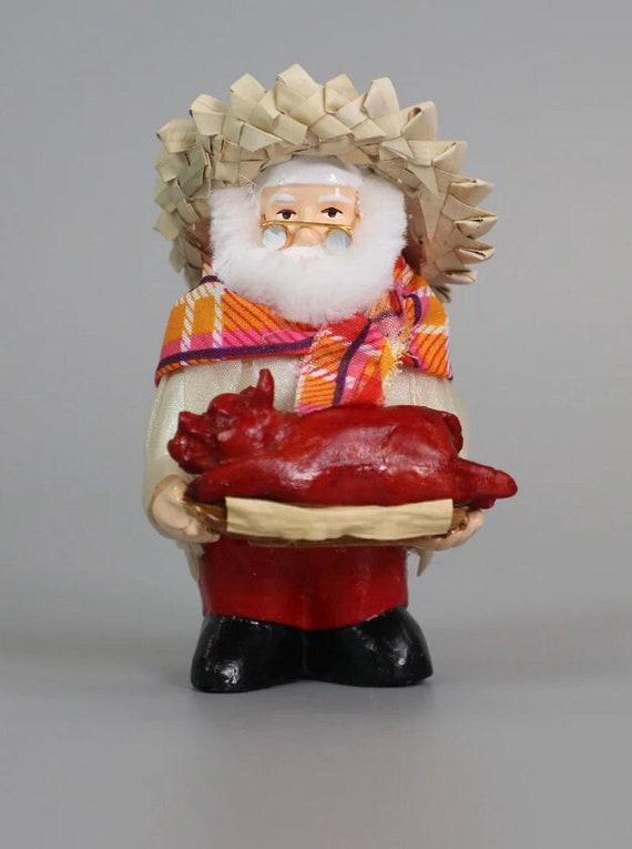 〈クリスマス〉3つの顔のサンタクロース置物　フィリピン　クリスマス　置物 クリスマス〉3つの顔のサンタクロース置物 フィリピン