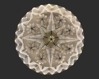 Farol navideño LED blanco suave Tala con aro Capiz Parol Filipinas (ST46)