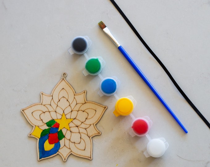 Filipino Capiz Parol Wooden Christmas Ornament Paint Kit