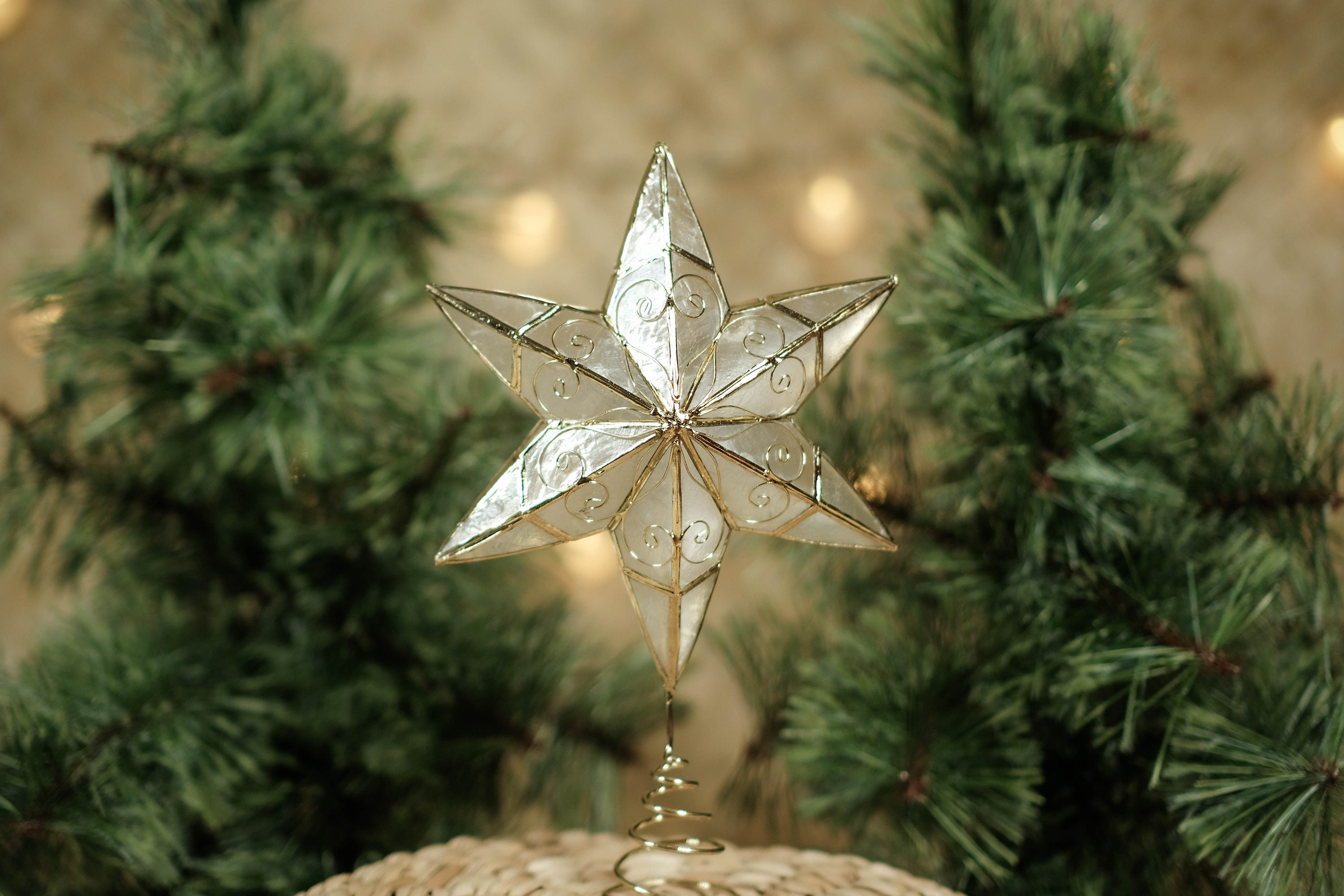 Star Capiz Christmas Tree Topper