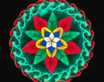 LED Special with Ring Capiz Parol Philippines Christmas Lantern | SC6