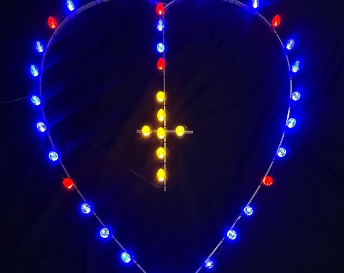 LED Heart Rosary Light Motif