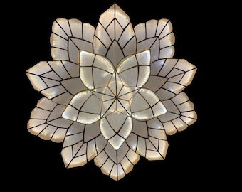 25" LED Fancy White Capiz Parol Philippine Christmas Lantern