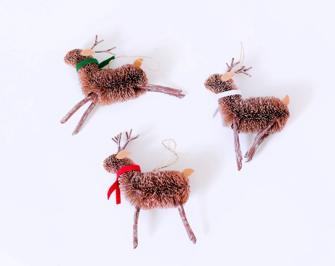 Reindeer Buri Christmas Ornaments