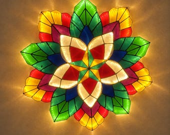 VORBESTELLUNG 25" LED-Weihnachtslaterne „Capiz Parol“ (Philippinen)
