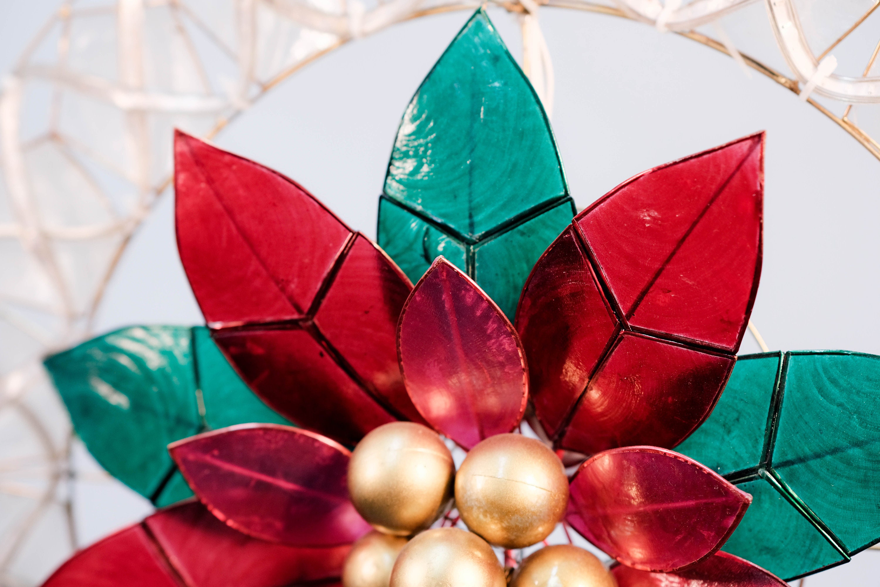 Poinsettia Capiz Parol Philippine Christmas Lantern Etsy