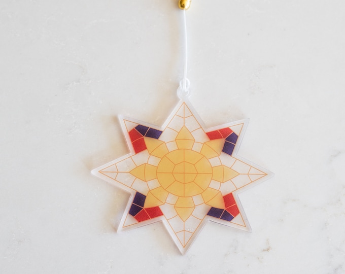 Capiz Parol Filipino Christmas Lantern Inspired Acrylic Ornaments | Philippine Flag
