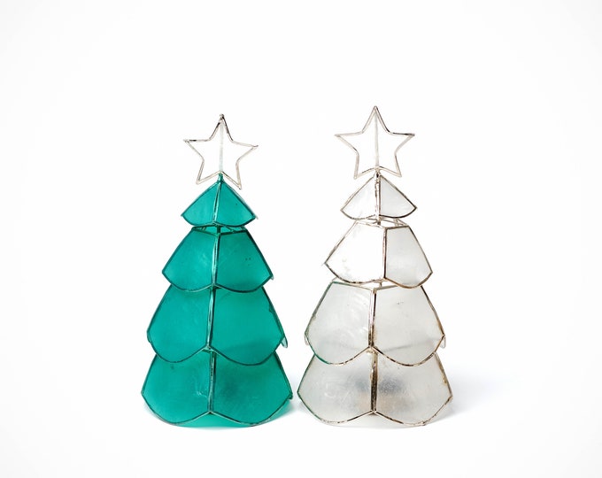 Capiz Christmas Tree Tea-Light Holder Decoration