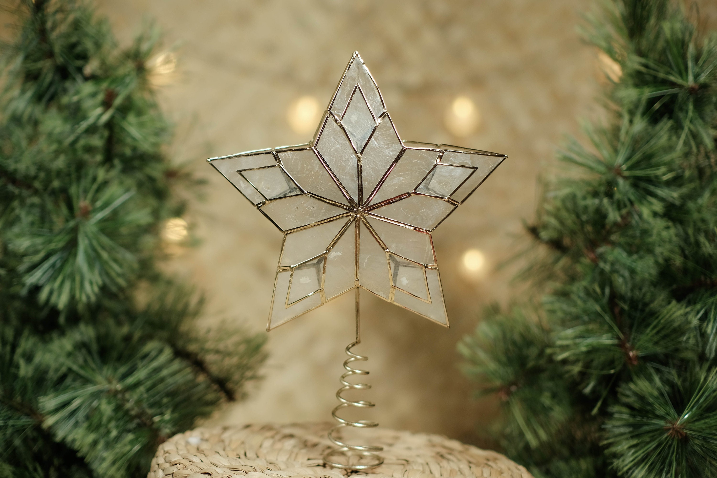 Star Capiz Christmas Tree Topper