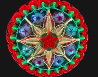 LED Tala with Ring Capiz Parol Philippines Christmas Lantern Design ST84