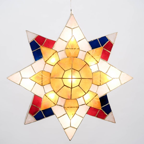 Philippine Flag Capiz Parol Christmas Lantern